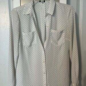 White House Black Market Polka Dot Top